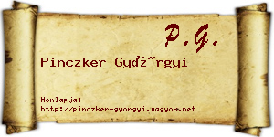 Pinczker Györgyi névjegykártya